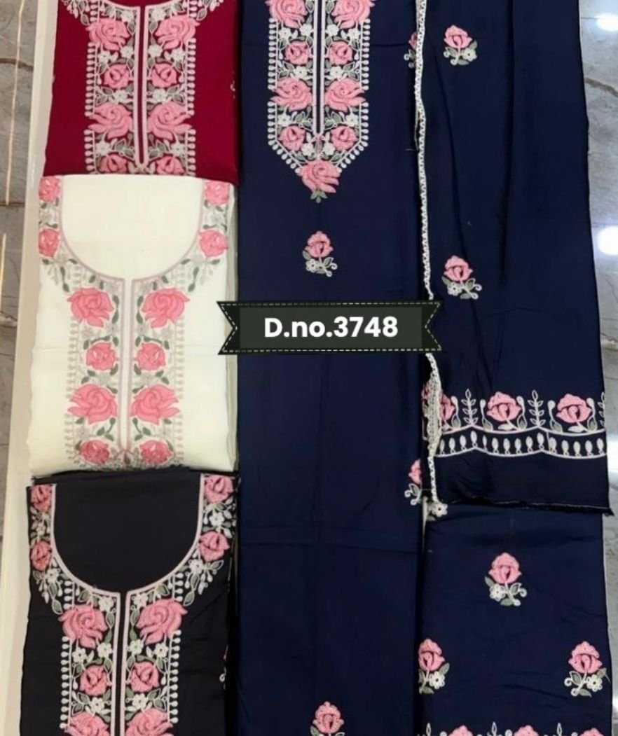 D.NO. 4067 Anarkali Embroidered Suit Set