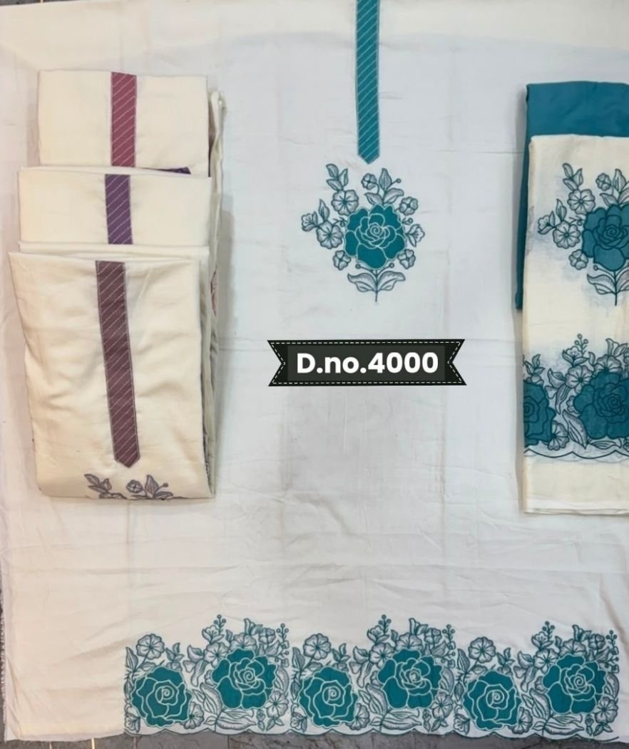 D.NO. 4200 Rayon Embroidery Work Suit