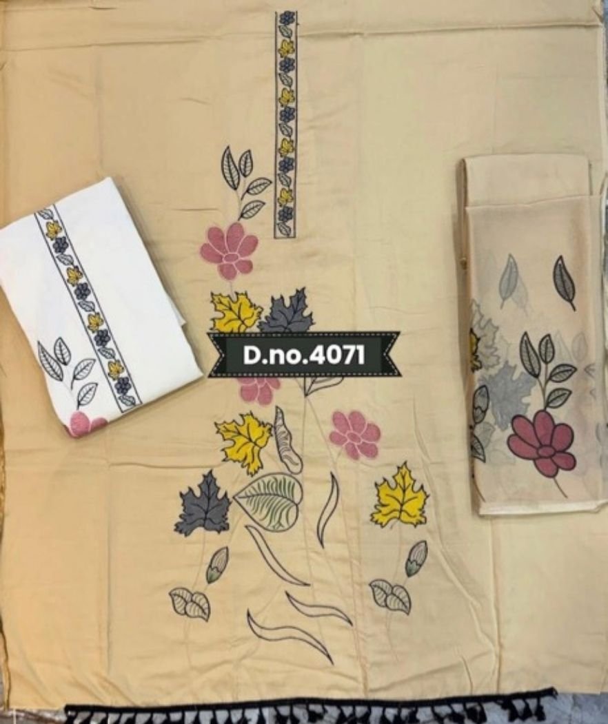 D.NO. 4271 Rayon Embroidery Work Suit